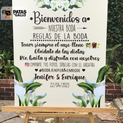 Rótulo Reglas de la Boda