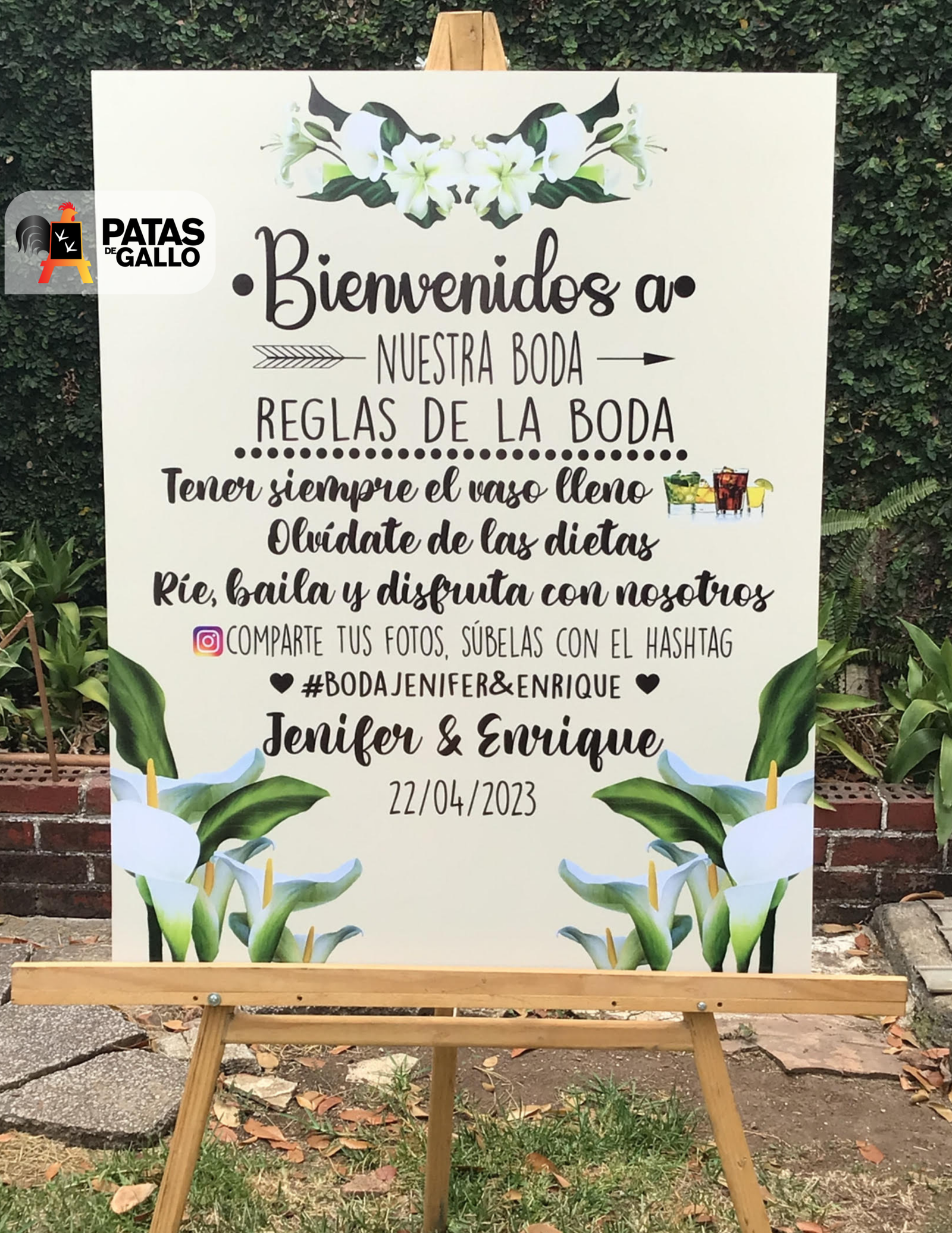 Rótulo Reglas de la Boda