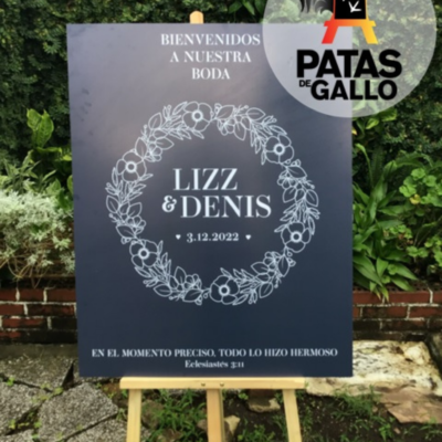 Rótulo de Bienvenida Elegante en Fondo Oscuro