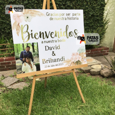 Rótulo de Bienvenida Personalizado para Boda