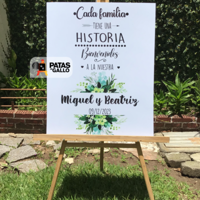 Rótulo de bienvenida sin fotografía – Diseño tipográfico