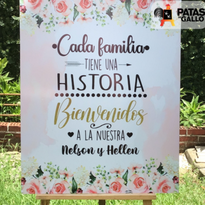 Rótulo de bienvenida minimalista – Bodas